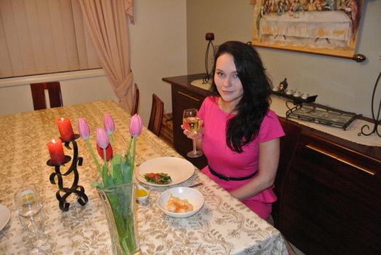 The first birthday dinner together, photographed at the time. The recipe is a new recreation.