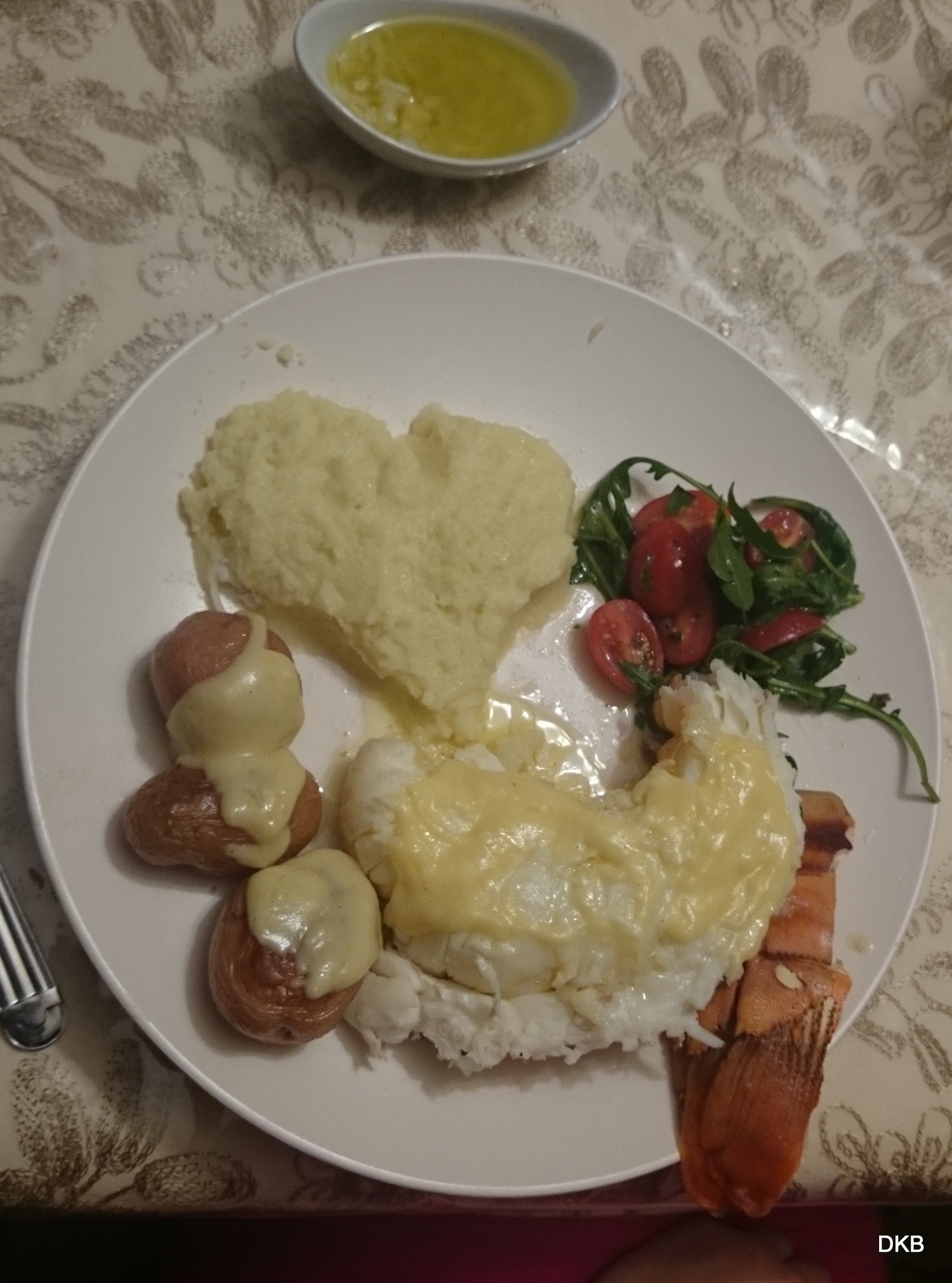 The first birthday dinner together, photographed at the time. The recipe is a new recreation.