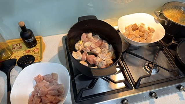 Chicken preparation from an earlier family cook; exact seasoning is not established by the photo.