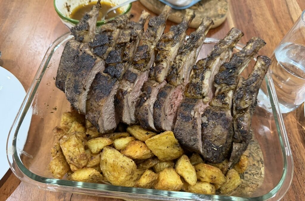 Garlic-Herb Rack of Lamb with Tallow Sear