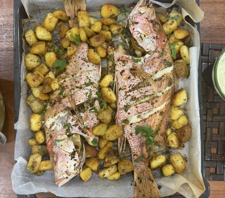 Whole Snapper with Garlic, Lemon & Herbs