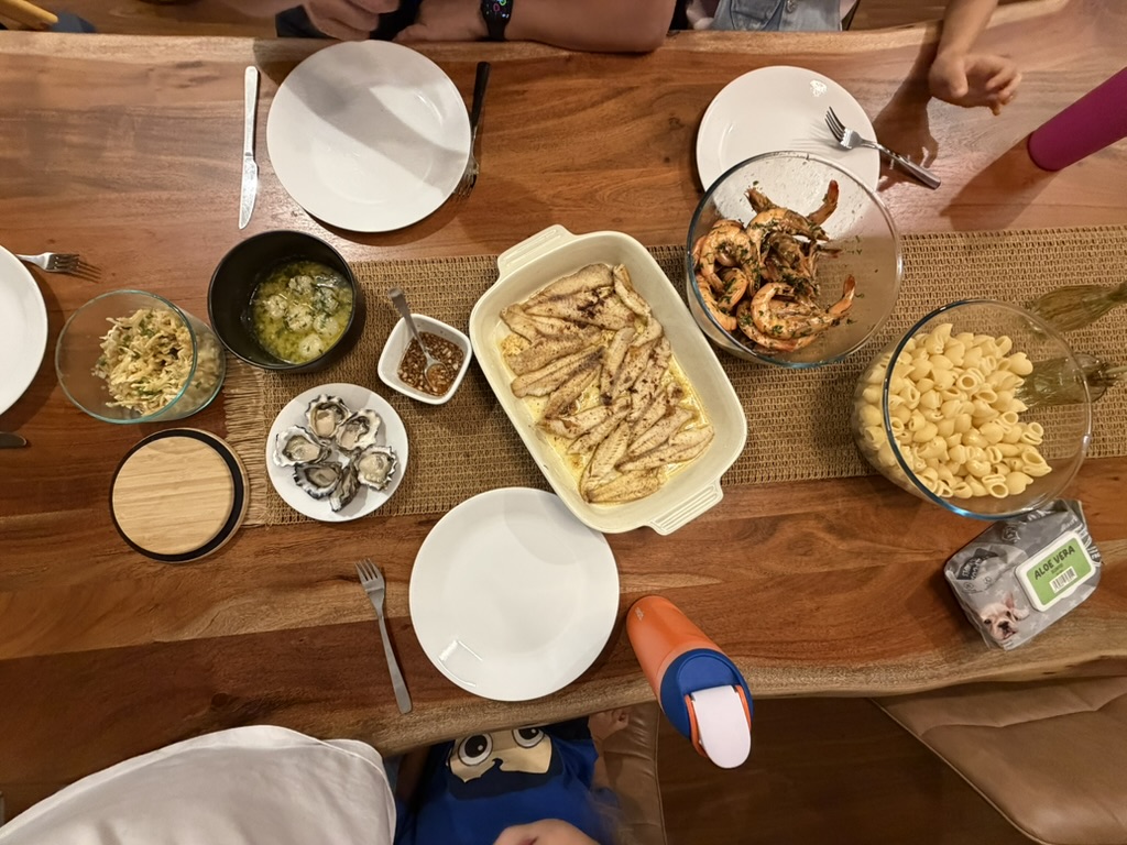 Fish and seafood at the family table.