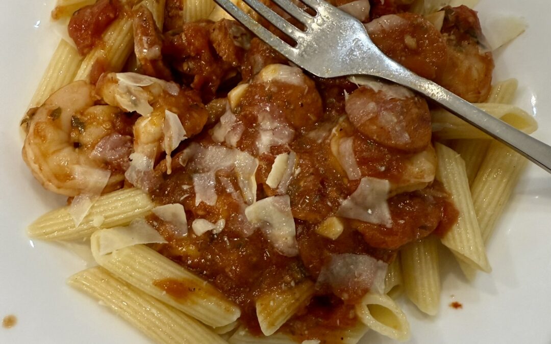 Family cooking photograph: Prawn & Chorizo Penne