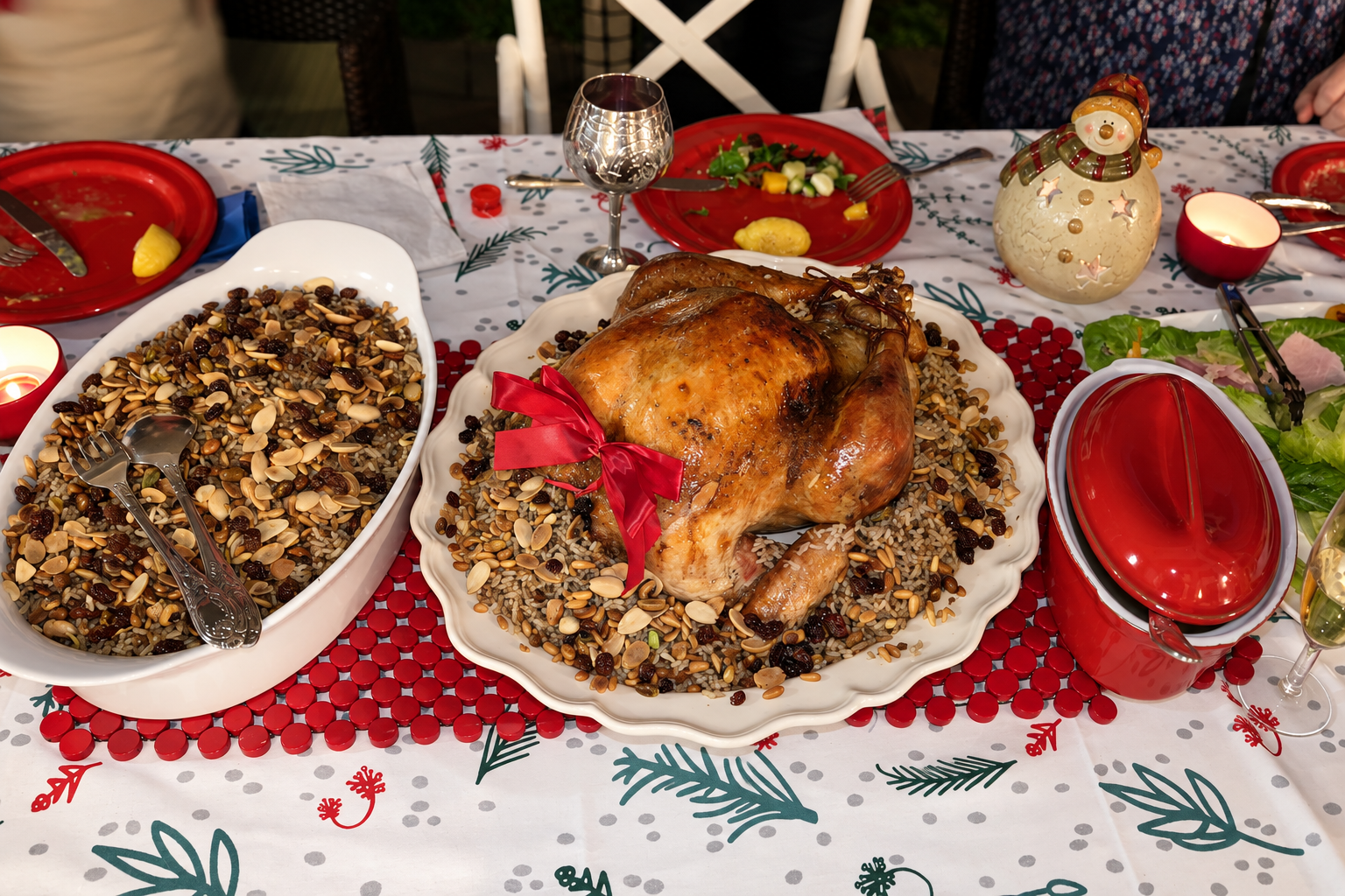 Henriette’s roast turkey on an outdoor Christmas table in Sydney